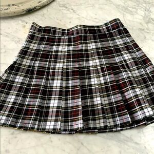American Apparel Plaid Mini Skirt - Black, White, Red